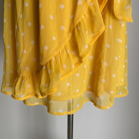 Forever 21 sz S Sleeveless V neck ruffle polkadot flare dress - Picture 3 of 6